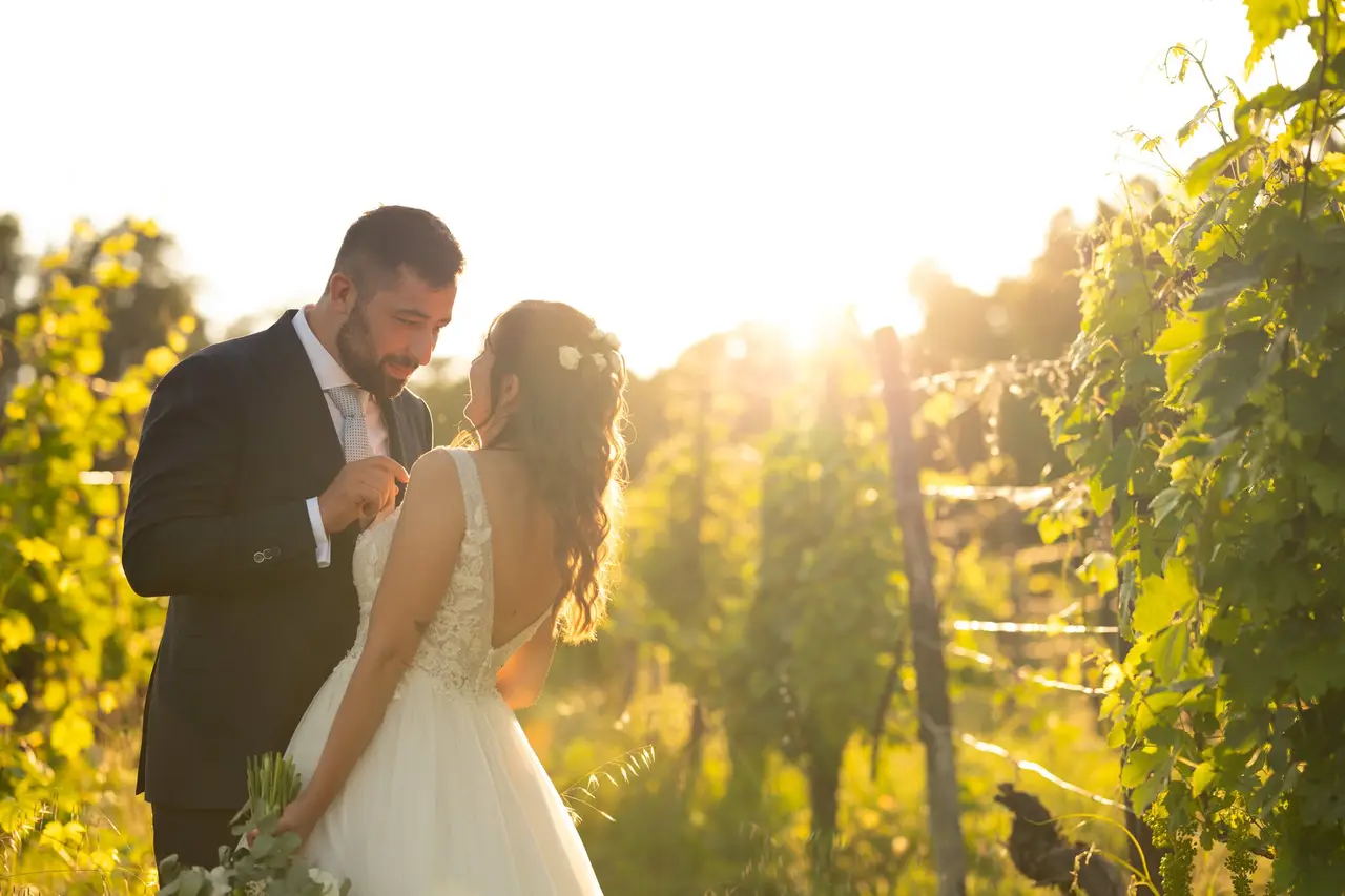 Sara e Federico nel giorno del loro matrimonio a Villa Barattieri