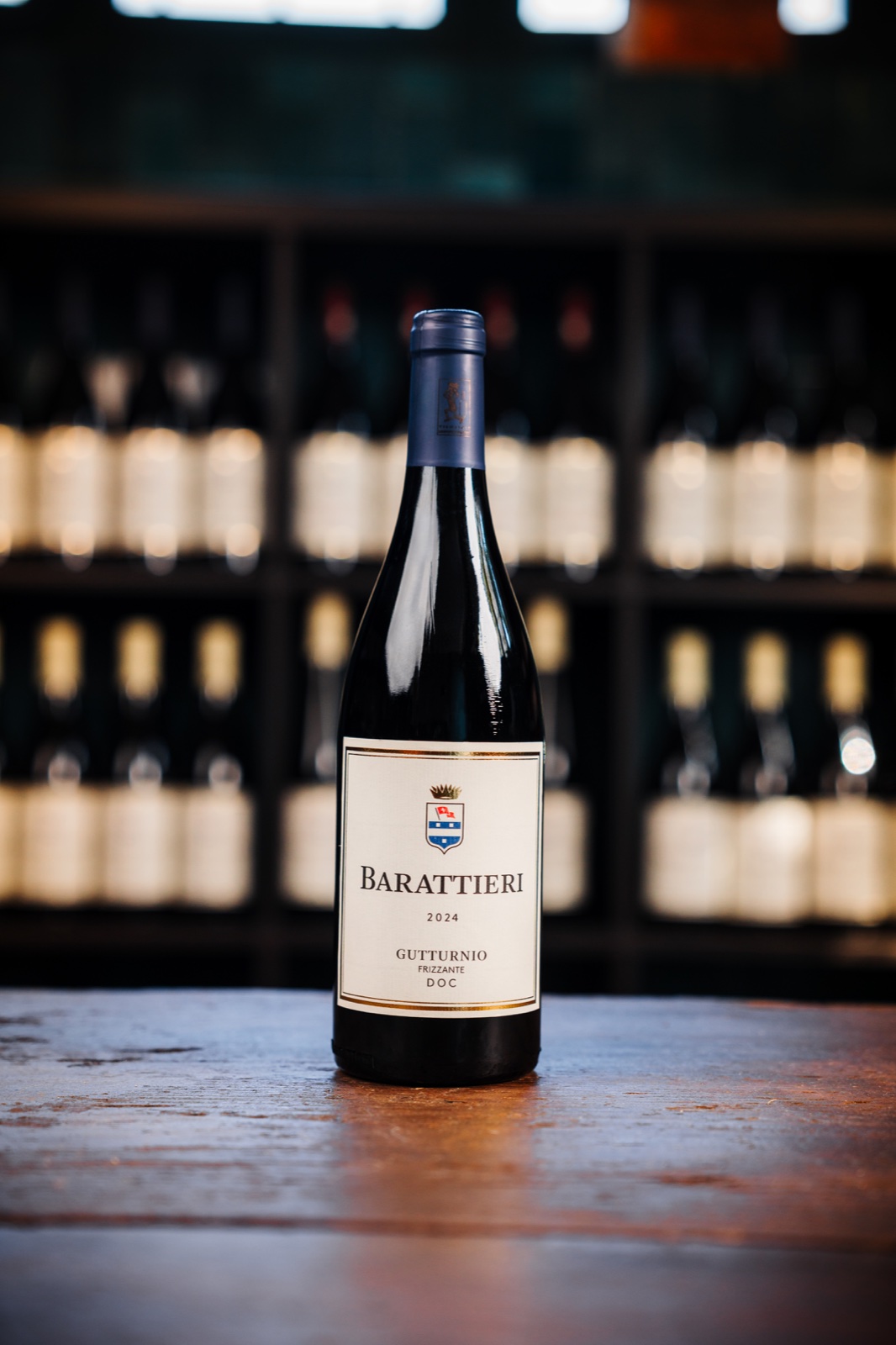 Bottiglia di Gutturnio DOC Barattieri in cantina