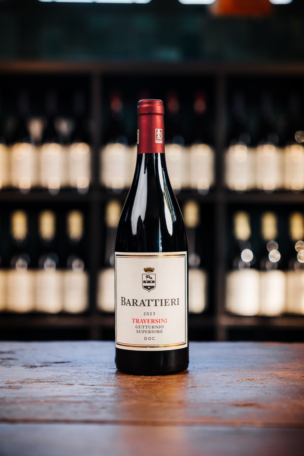 Bottiglia di Traversini Gutturnio Superiore DOC Barattieri in cantina